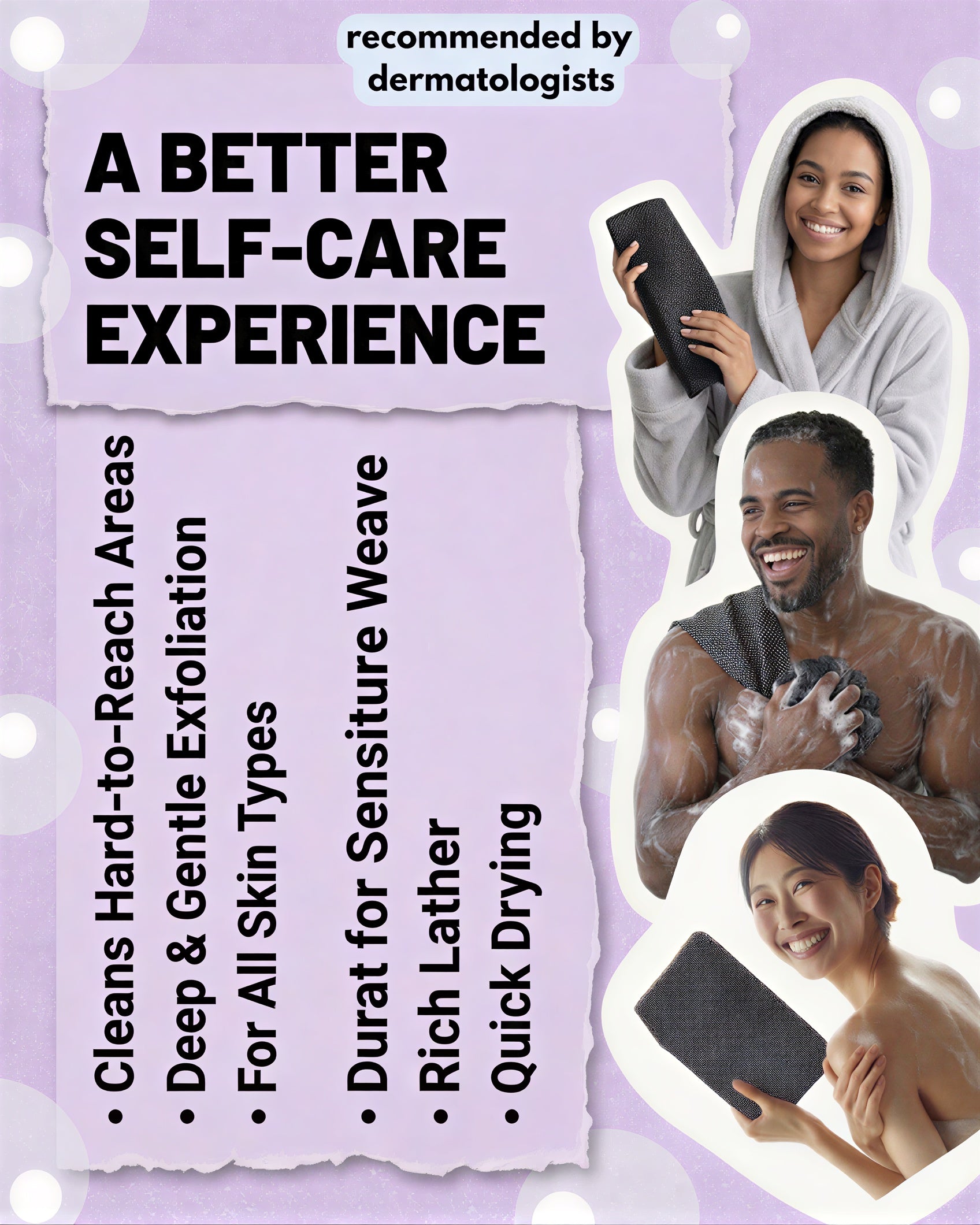 LOO-P Exfoliating Antibacterial Shower Towel