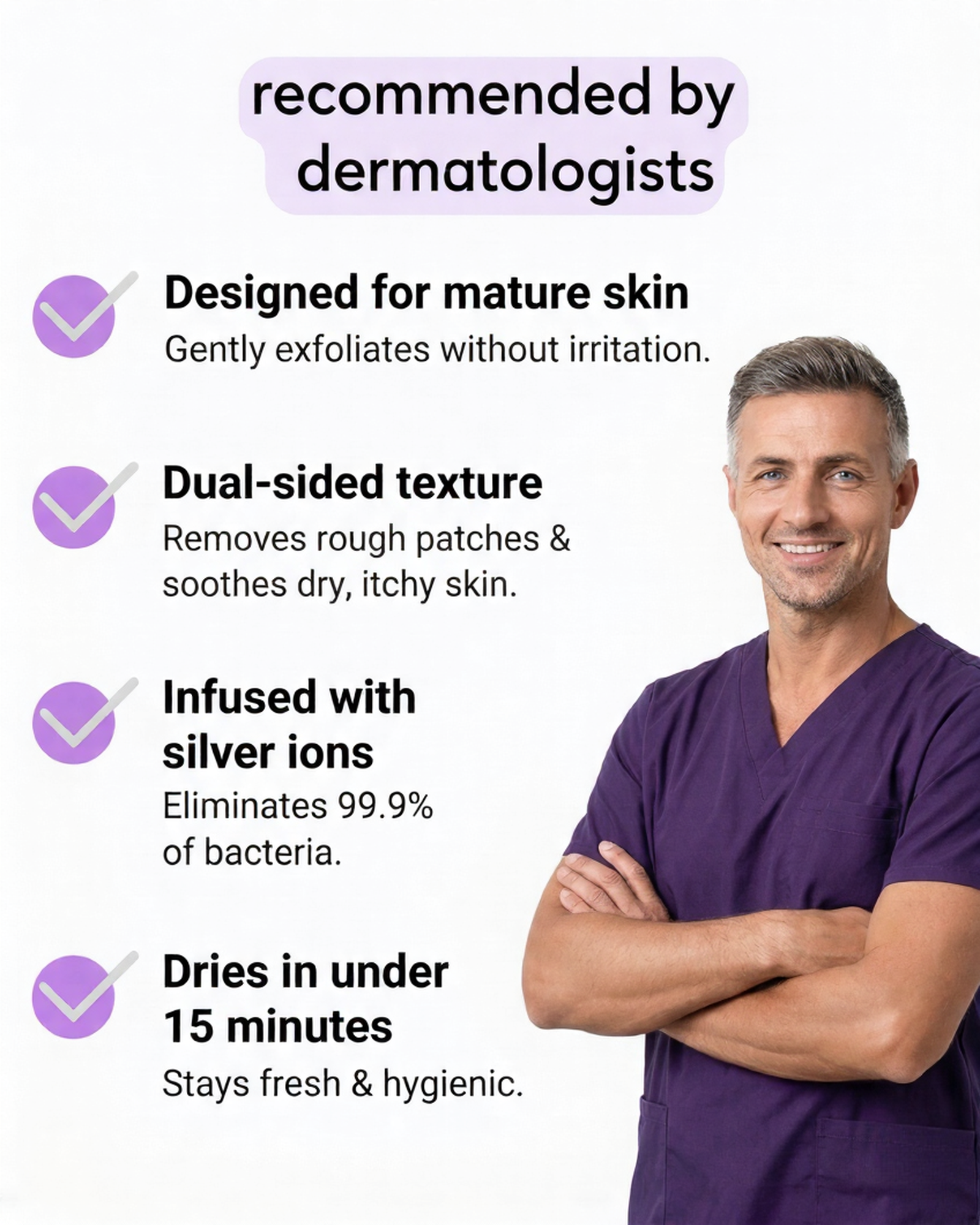 LOO-P Exfoliating Antibacterial Shower Towel